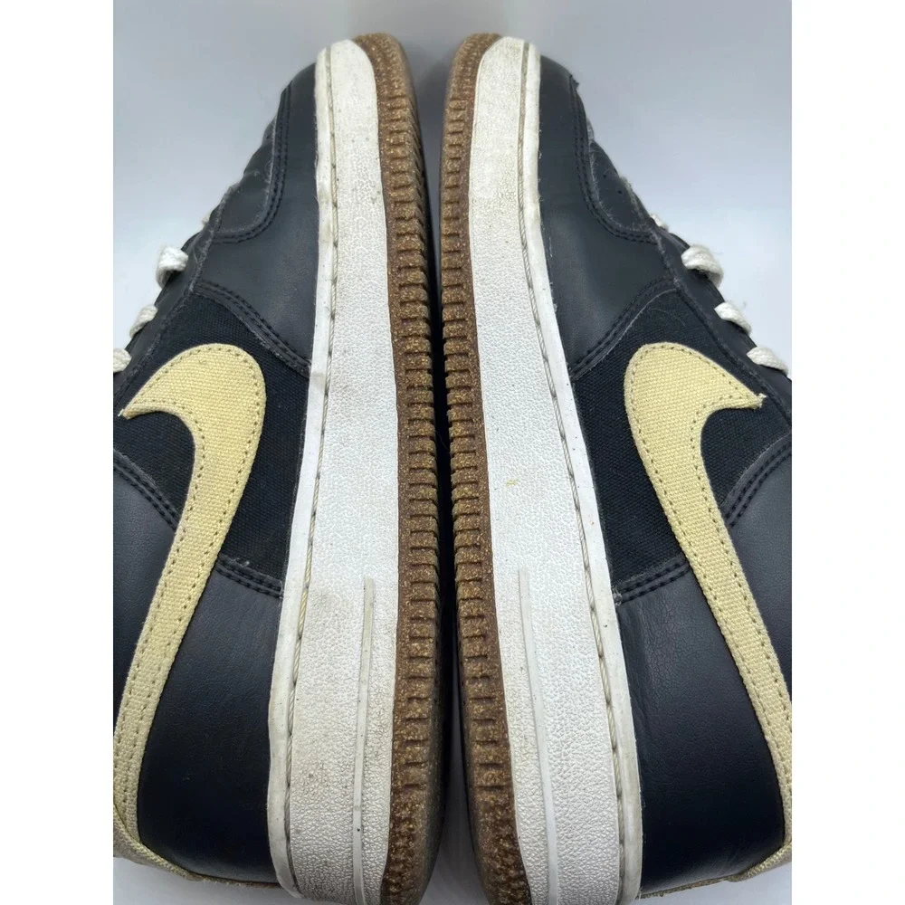 Nike Air Force 1 Low‎ '07 'Pomegranate' Kids 4.5Y DA3093 001 Black Gold Sneakers